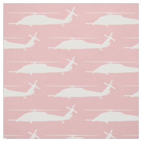 HH_60 Pave Hawk Silhouette White on Pink Fabric