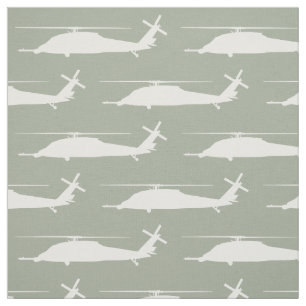 HH-60 Pave Hawk Silhouette White on Sage Fabric