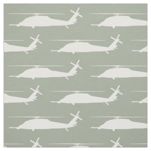 HH_60 Pave Hawk Silhouette White on Sage Fabric