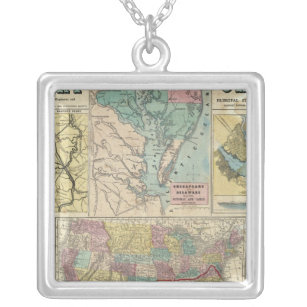 HH Lloyd Campaign Military Charts Silver Plated Necklace