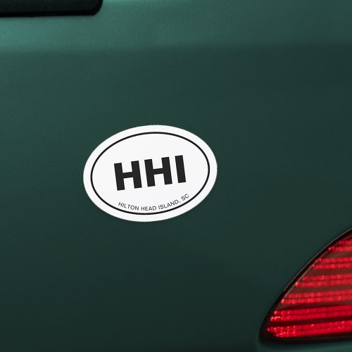 HHI Hilton Head Island South Carolina Euro Oval Car Magnet