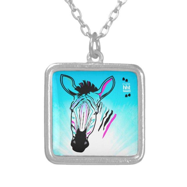 HHT Rare Disease Zebra Necklace (Front)