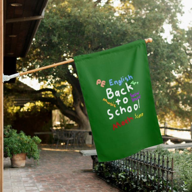 HI54EDU Back to School House Flag (In SItu)