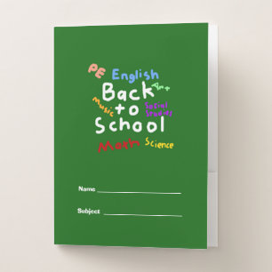 HI54EDU Back To School Pocket Folder