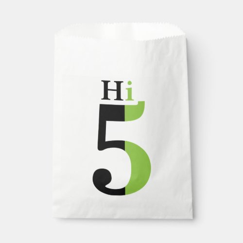 Hi 5 green favor bag