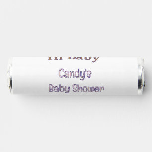 hi baby shower blue name date maron modern trendy breath savers® mints