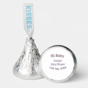 hi baby shower blue name date maron modern trendy hershey®'s kisses®