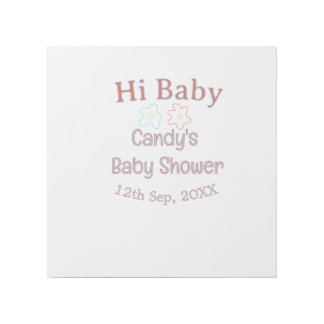 hi baby shower blue orange flower trendy retro mod gallery wrap