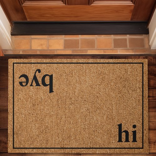 Hi Bye Modern Custom Family Doormat