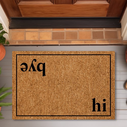 Hi Bye Modern Custom Family Doormat