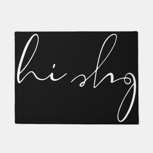 Hi Bye Modern Elegant Calligraphy Script Doormat