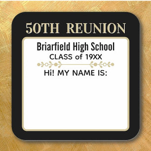 Hi! Class Reunion custom Name badge stickers