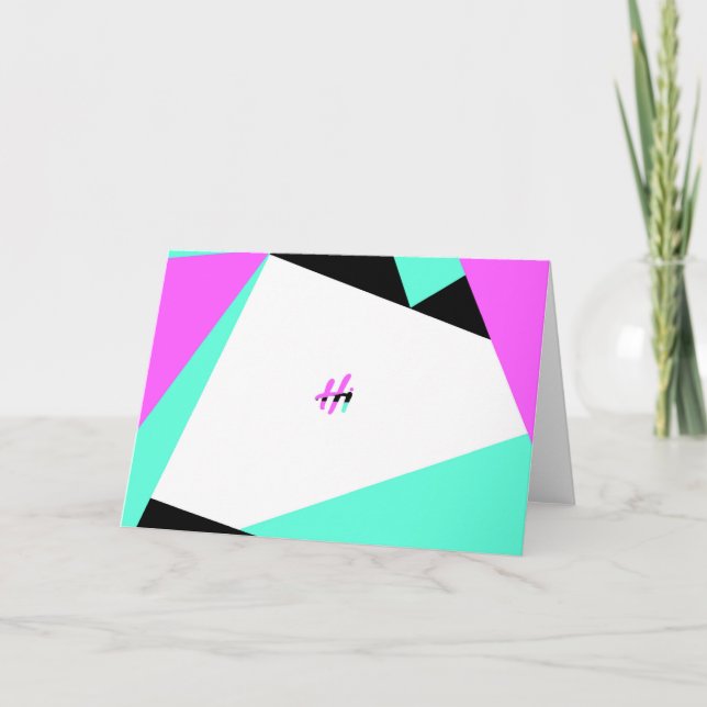 Hi Color-Blocking Card  | Black Teal Pink (Front)