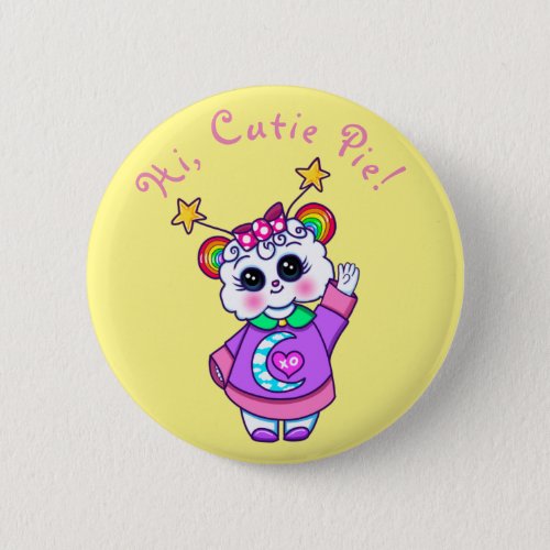 Hi Cutie Pie Kawaii Button