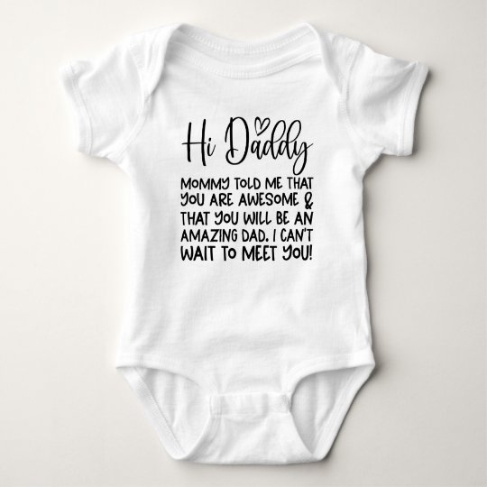 Hi Daddy Pregnancy Announcement to Husband Baby Bodysuit | Zazzle.com