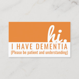 hi dementia and alzheimers patience pvc badge business card