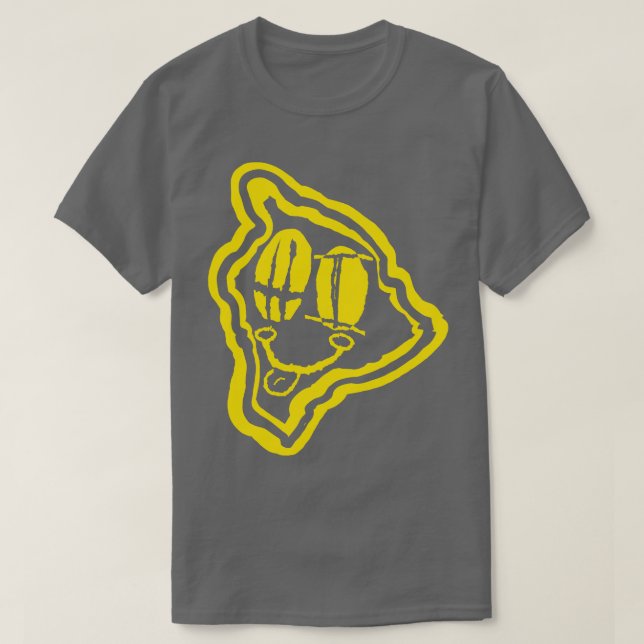HI Eyes Hawaii Grunge Smiling Face Yellow T-Shirt (Design Front)