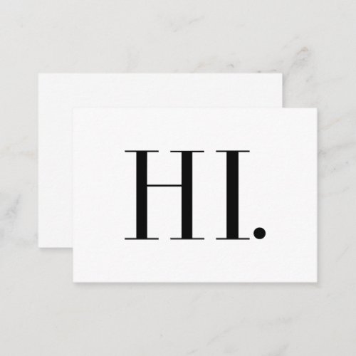 Hi Fashion Modern Minimalist Business Card