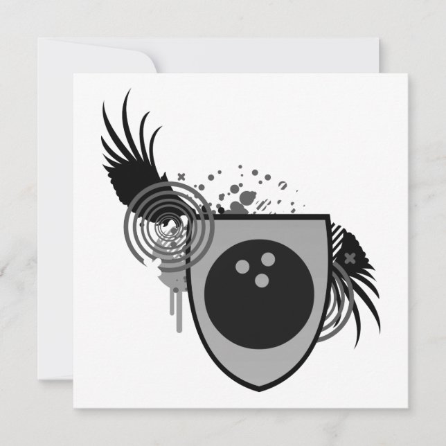 hi-fi bowling ball crest invitation (Front)