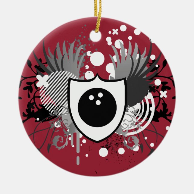 hi-fi bowling ceramic ornament (Front)