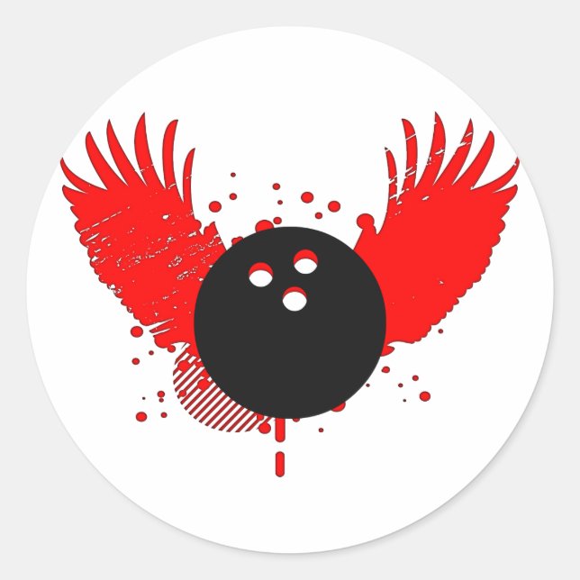 hi-fi bowling classic round sticker (Front)