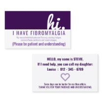 hi fibromyalgia patience pvc badge business card