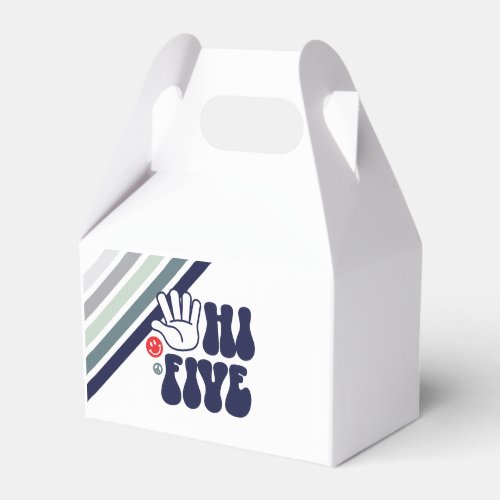 HI FIVE Retro Boy 5th Birthday Favor Boxes