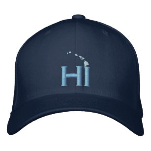 HI for Hawaii - Island Chain: Blue Hawaii Embroidered Baseball Cap