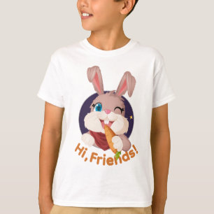 Hi Friends Catch Me If You Can Cute Kids Bunny T-Shirt