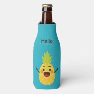 Hi Friends! Pineapple Illustration Bottle Cooler