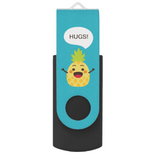 Hi Friends! Pineapple Illustration Flash Drive