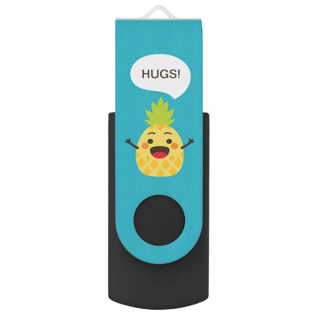 Hi Friends! Pineapple Illustration Flash Drive (Front Vertical)