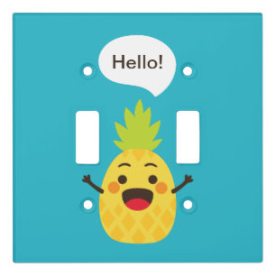 Hi Friends! Pineapple Illustration Light Switch Cover