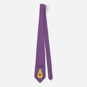 Hi Friends! Pineapple Illustration Neck Tie