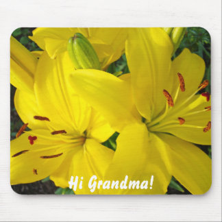 Hi Grandma! Christmas gift quality mousepad Lilies