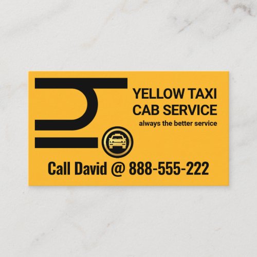Hi Greeting Yellow Taxi Service Business Card