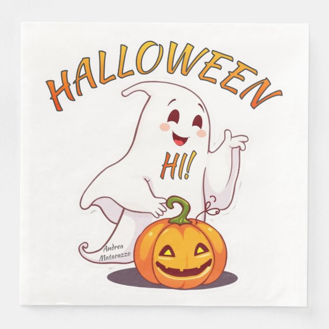 Hi ! Halloween Paper Dinner Napkins (Front)