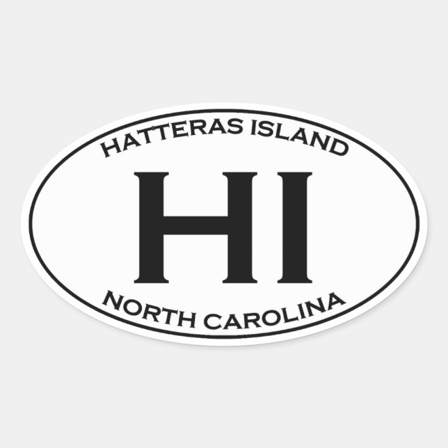 HI - Hatteras Island Oval Logo Oval Sticker (Front)