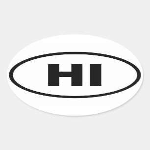 HI Hawaii Oval Sticker