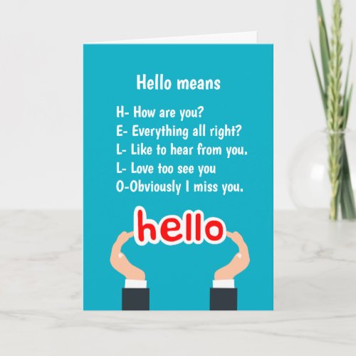 Hi Hello How are You Fun Keeping in Touch  Thank You Card