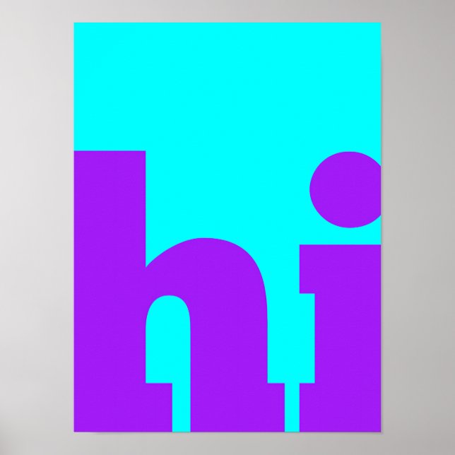Hi - Hello Modern & Stylish Typography Poster (Front)
