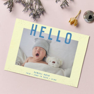 Hi   Hello   My Baby   Modern Photo Frame Birth Announcement