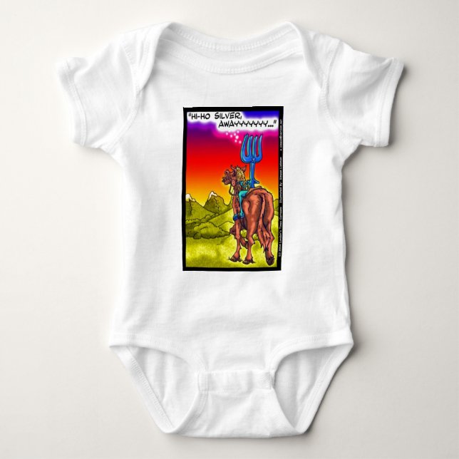 Hi Ho Silver? Fun Lone Ranger Parody Cartoon Gifts Baby Bodysuit (Front)