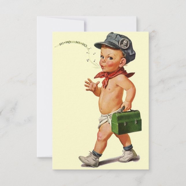 Hi Ho Whistler Design Vintage Blank Invitations (Front)