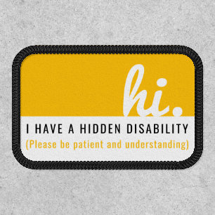 hi i have a hidden disability medical id pvc badge