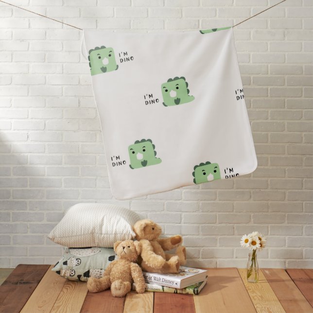 Hi! I'm Dino the Cutest Animal Baby Blanket (In Situ)