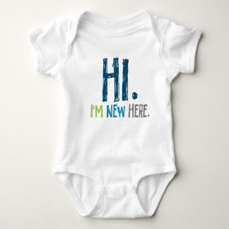 Hi. Im New Here (boy) Baby Bodysuit