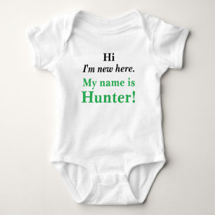 Hi I'm new here! My name is Customizable! Baby Bodysuit