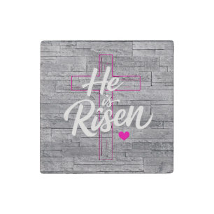 Hi is risen stone magnet
