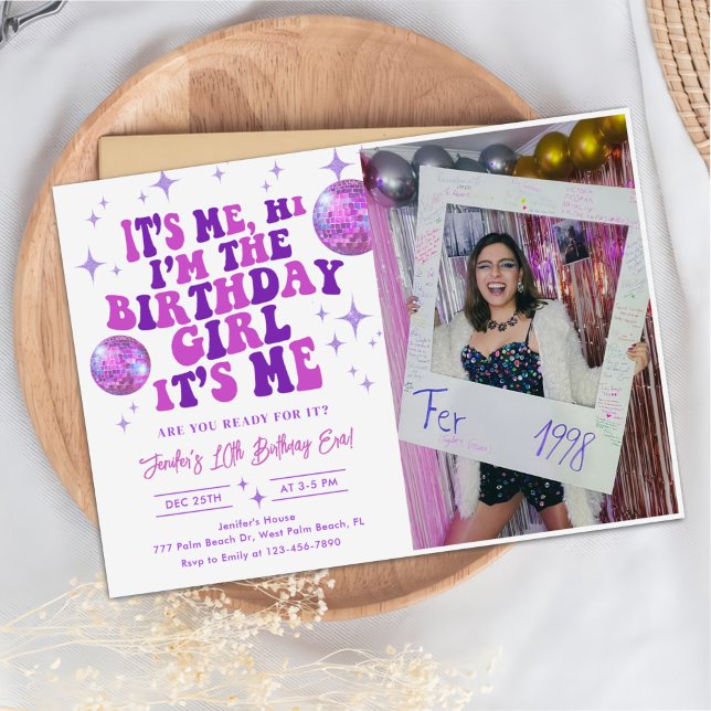 Hi It's me In my Birthday Era Birthday Photo Invitation (Creator Uploaded)
